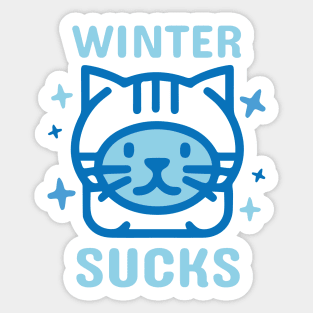 Cute Kitten Thinks Winter Sucks Sticker